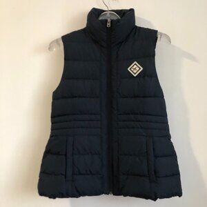 Hollister Sherpa Lined Puffer Vest Sleeveless Jacket Navy Blue Medium